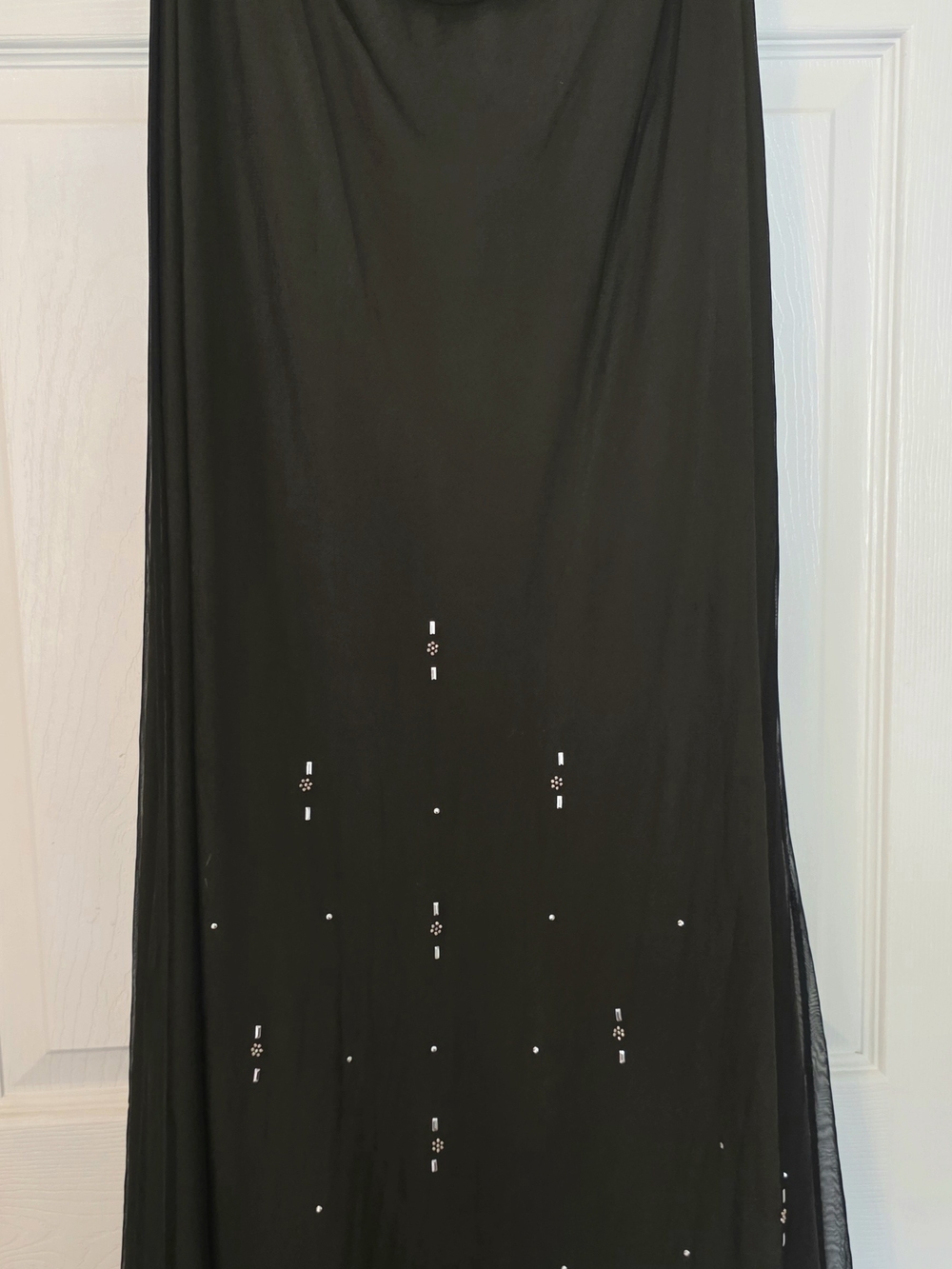 Vintage Anthropologie Black Maxi Skirt with Subtle Silver Stud Accents